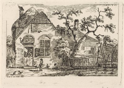 Chico con aro en una granja. de Hendrik Marcus Schouten