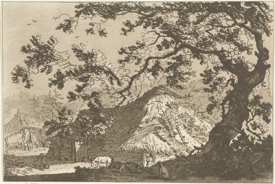 Landschap conoció a twee boerderijen Doce diseños calculados para el uso de quienes están aprendiendo a dibujar paisajes (título de la serie) de Hendrik Meijer