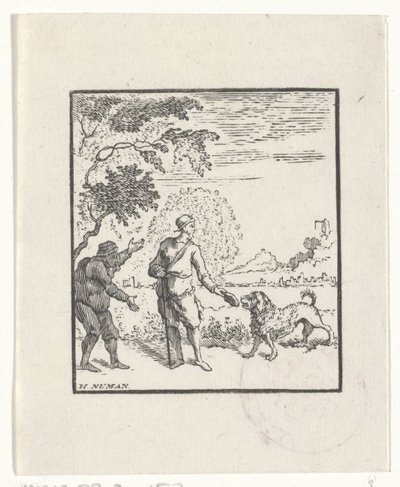Representación de una historia de las fábulas de Esopo. de Hendrik Numan
