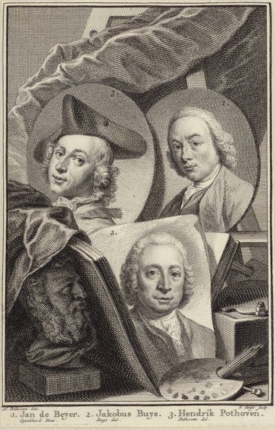 Retrato de Jan de Beijer, Jacobus Buys y Hendrik Pothoven de Hendrik Pothoven