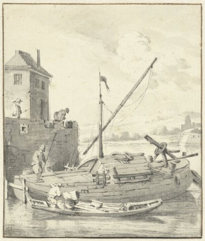 Barcaza en una muralla de Hendrik Rietschoof