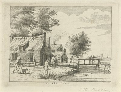 Cara en Kralingen Por Krallinge (título sobre el objeto) Paisajes en la región de Schieland (título de la serie) de Hendrik Roosing