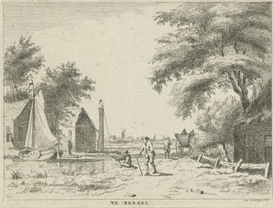 vista de un rio En Berkel (título sobre objeto) Paisajes en la región de Schieland (título de la serie) de Hendrik Roosing