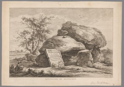 Dolmen cerca del pueblo de Midlaren Hunnebed por Midlaren (título sobre objeto) Nueve caras en Drenthe (título de la serie) IX Rostros en y cerca del paisaje de Drenthe (título de la serie sobre el objeto) de Hendrik Schwegman