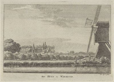 Vista de la Casa Warmond Het Huys te Warmond (título sobre el objeto) de Hendrik Spilman