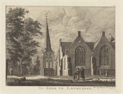 Vista de Leimuiden La Iglesia en Leymuyden (título sobre el objeto) de Hendrik Spilman