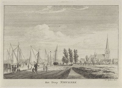 Vista de Nieuwerkerk aan den IJssel El pueblo de Nieukerk (título sobre el objeto) de Hendrik Spilman