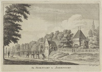 Vista de Slijkpoort en Amersfoort El Slijkpoort en Amersfoort (título sobre el objeto) de Hendrik Spilman