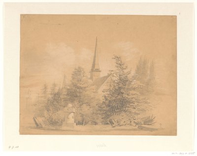 Iglesia entre árboles de Hendrik Valkenburg