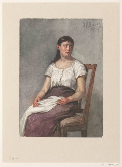Chica sentada de Hendrik Valkenburg