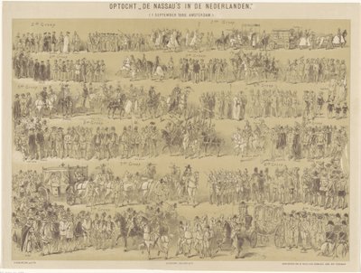 Procesión Los Nassau en los Países Bajos. ( 1 de septiembre de 1888, Amsterdam.) (título en el objeto) de Hendrik Verlint