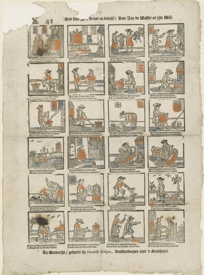 Aquí tienes tu vida y tu negocio / Van Jan de Wasser y su esposa (título sobre objeto) de Hendrik Walpot