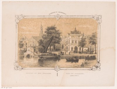 Vista del Spaarne con la grúa y el Waag
Vista de la Spaarne (título en el objeto)
Haarlem y alrededores (título de la serie en el objeto) de Hendrik Wilhelmus Last