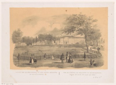 Vista del parque de los ciervos en La Haya
Vista desde el parque de los ciervos en el Hotel Bellevue y Bezuidenhout (título en el objeto) de Hendrik Wilhelmus Last