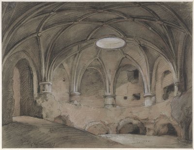 Sección del Spanjaardshol en el Vreeburg en Utrecht de Hendrik Willem Cramer