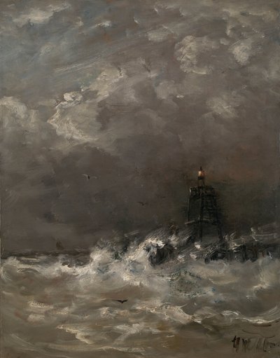 El faro en Breaking Waves
Vuurtoren in de branding de Hendrik Willem Mesdag (signed by artist)