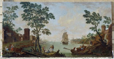 Vista de un puerto mediterráneo de Hendrik Willem Schweickhardt