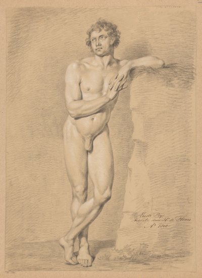 Desnudo masculino de pie, visto de frente (1er premio 1808) de Hendrik de Flines