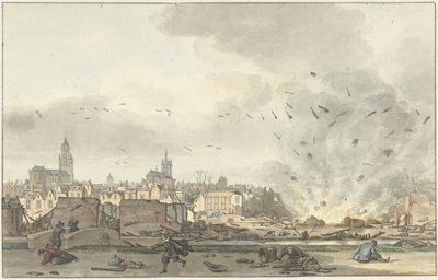 La explosión del Kruithuis en Delft, el 12 de octubre de 1654 de Hendrik de Winter (signed by artist)