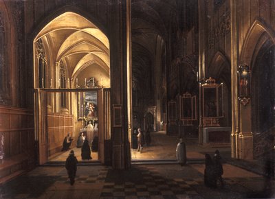 El interior de una iglesia gótica de Hendrik the Younger Steenwyck