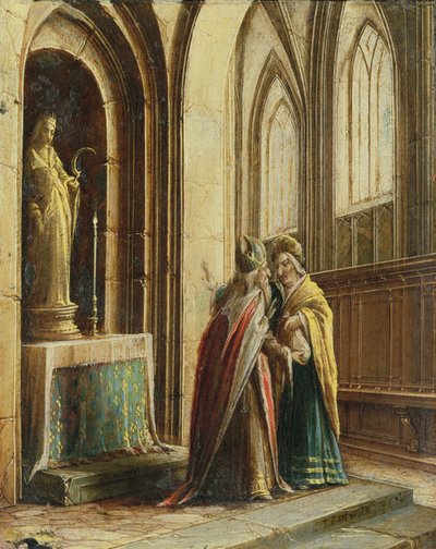 Dos figuras en una iglesia de Hendrik the Younger Steenwyck