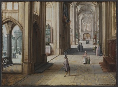 Interior de una Iglesia Gótica Mirando al Este de Hendrik van II Steenwijck