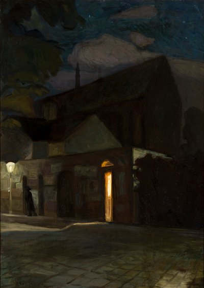 La iglesia dominica de Cracovia de noche de Hendryk Szczyglinski