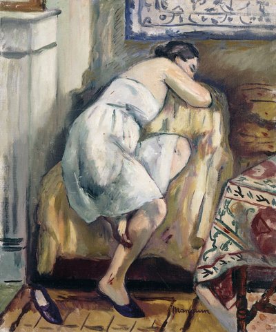 Juana durmiendo en una silla; Jeanne Dormant dans un Fauteuil de Henri Charles Manguin