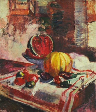 Naturaleza muerta con sandía; Nature morte a la Pasteque de Henri Charles Manguin