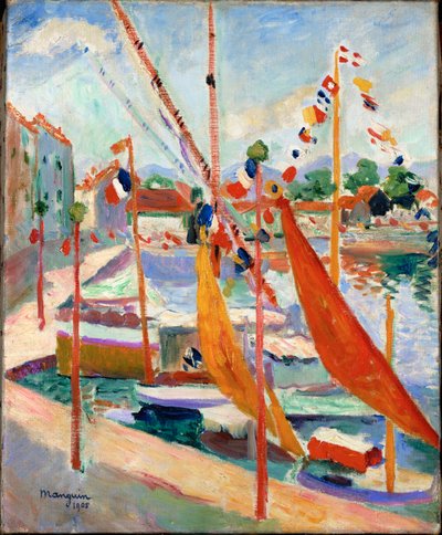 El 14 de julio en St. Tropez (óleo sobre lienzo) de Henri-Charles Manguin