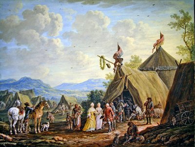 Visita a un Campamento Militar de Henri Desire van Blarenberghe