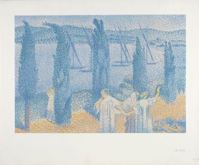 El paseo marítimo o Les Cypres de Henri Edmond Cross