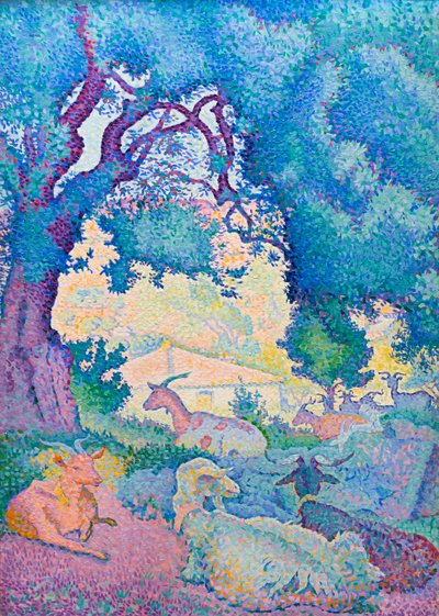 Paisaje con cabras de Henri Edmond Cross