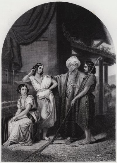 Jacob en la casa de Labán de Henri Frederic (after) Schopin