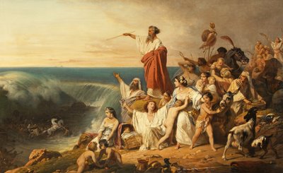 Los hijos de Israel cruzando el Mar Rojo, c.1855 de Henri Frederic Schopin