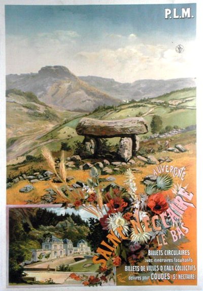 Póster publicitario de Saint Nectaire le bas, Auvergne de Henri Garnier Tanconville