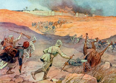 Conquista de Dahomey: "Las tropas del coronel Dodds a las puertas de Abomey de Henri Gaston Darien