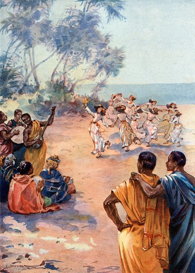 Vista de Tahití bajo el régimen de Pomare IV (1813-1877) (Vista de Tahití en tiempos de Pomare IV de Henri Gaston Darien