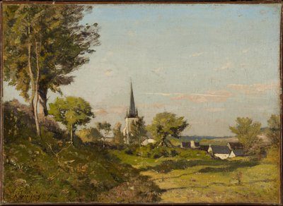 Paisaje con una iglesia de Henri-Joseph Harpignies