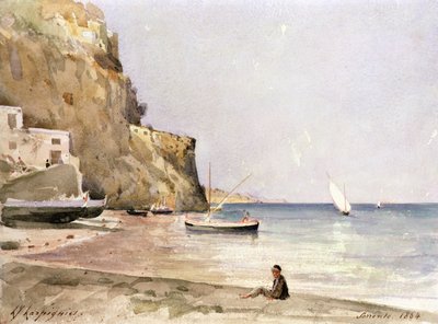 El puerto de Sorrento de Henri Joseph Harpignies