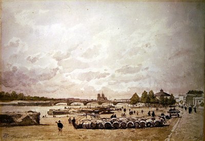 El muelle Bercy, París de Henri Joseph Harpignies
