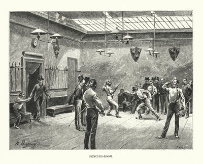 Sala de Esgrima (grabado) de Henri-Louis Dupray