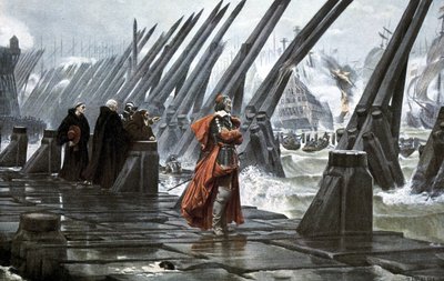 Cardenal Richelieu en el malecón de La Rochelle de Henri Paul (after) Motte