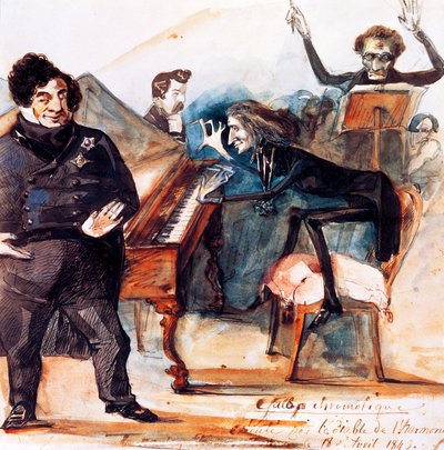 Caricatura de Franz Liszt de Henri (1814-82) Lehmann
