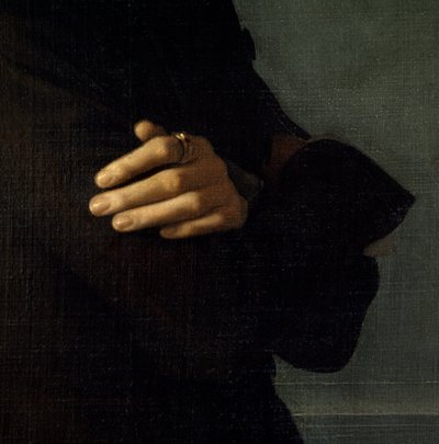 Retrato de Franz Liszt (1811-1886), compositor y pianista húngaro (1839). Detalle de las manos de Henri Lehmann