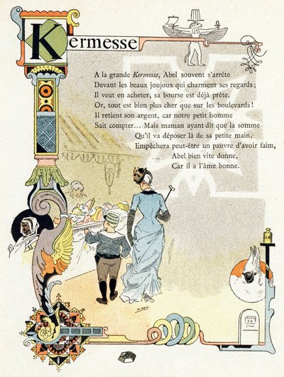 Ilustración para "Alfabeto de buenos ejemplos", c.1890 (grabado) de Henri (1858 1924) Gray