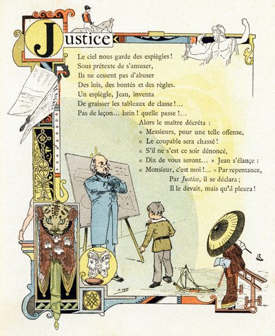 Ilustración para "Alfabeto de buenos ejemplos", c.1890 (grabado) de Henri (1858 1924) Gray