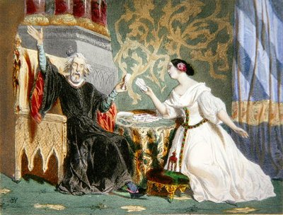 Rosine Stolz (1815-1903) y Paul Barroilhet (1810-71) en el Acto II de la ópera 