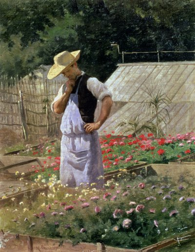 Un Rincón del Jardín de Rosas en Bagatelle de Henri Adolphe Laissement