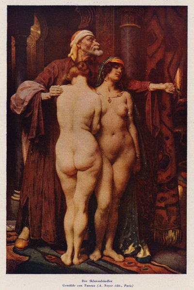 El mercado de esclavos (pintura al óleo) de Henri Adrien Tanoux